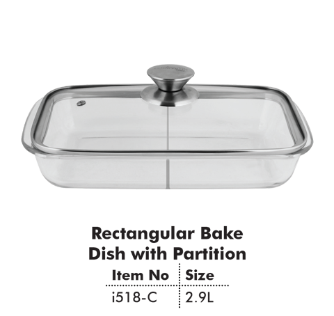 Rectangular Bkae Dish with Partition